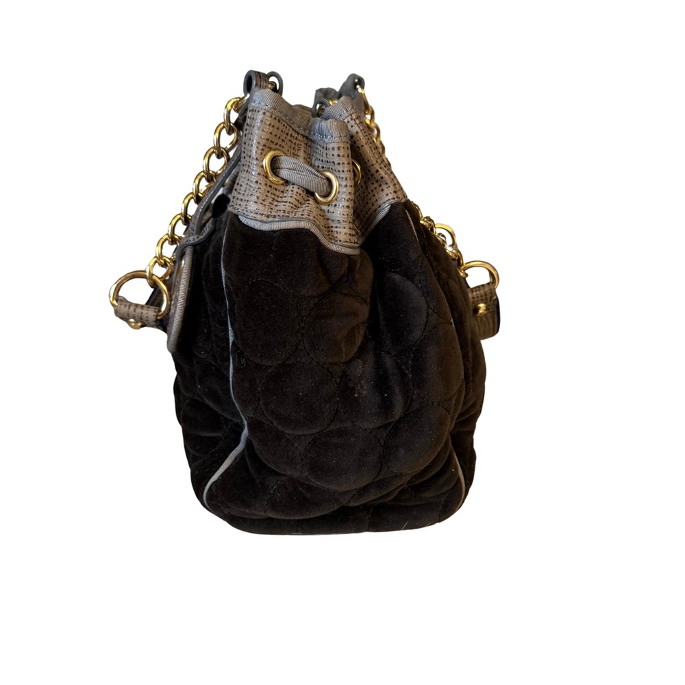 Vintage Juicy Couture Quilted Velour Tote Shoulder Bag - Picture 4 of 9